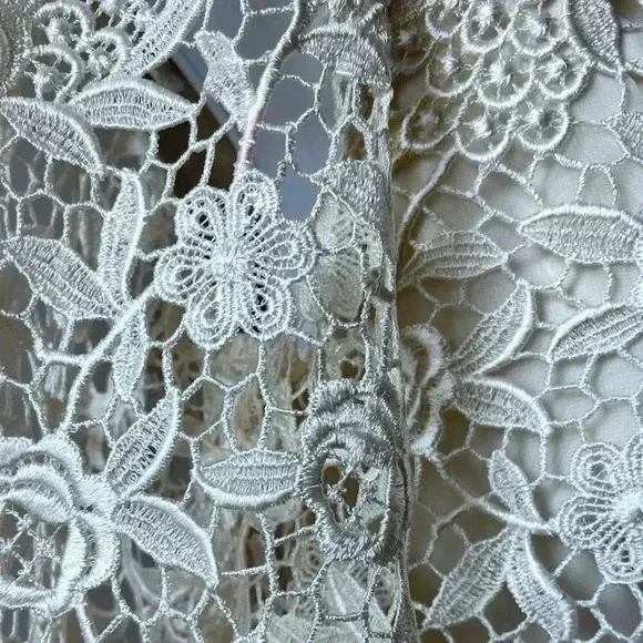 Miss Elliette Vintage Chiffon Lace Ivory Wedding Dress - Picture 11 of 14